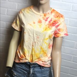 Tie Dye Ice Dye Custom Tee Yellow / Orange